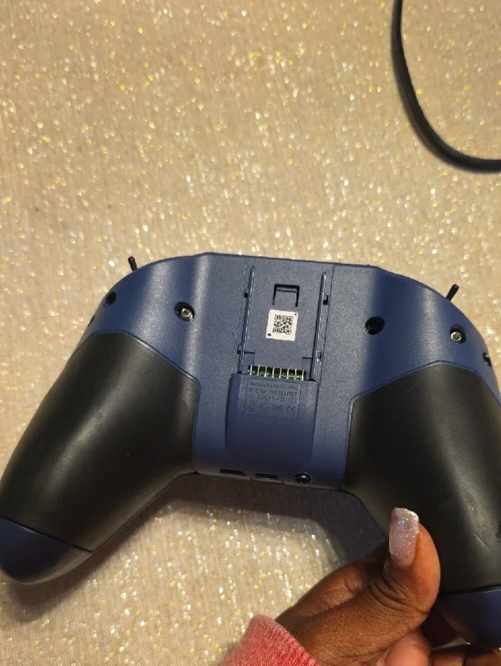Navy Blue Retro Wireless Game Controller with LCD Screen